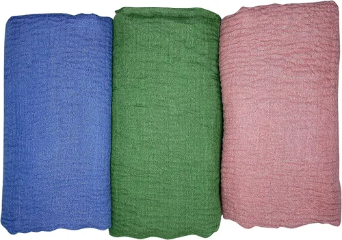Vista 2 de 6 pañuelos para mujer, chal de algodón, cáñamo para todas las estaciones, bufanda envolvente para la cabeza, color mixto