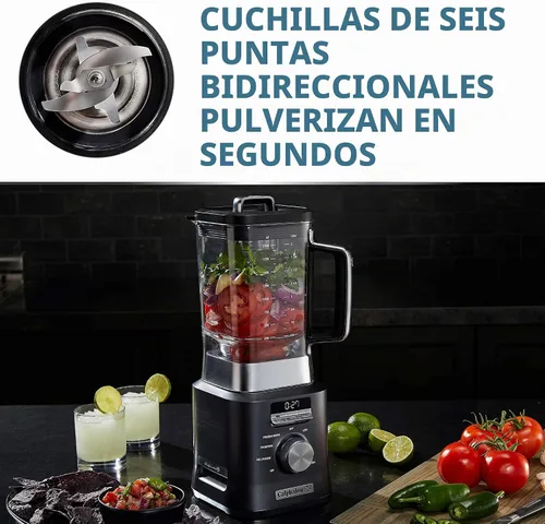 Vista 2 de Calphalon Licuadora Auto-Speed de 68 onzas con vaso para batidos Blend-N-Go y tarro Tritan sin BPA Base de 1100 W, acero inoxidable oscuro