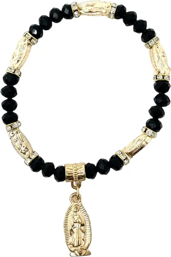 Vista 2 de YRP Pulsera de Rosario de Guadalupe de cristal de 12 piezas de plata - Bautizo favor/Bautizo/Recuerdos de Bautizo/Quinceañera/Baby Shower