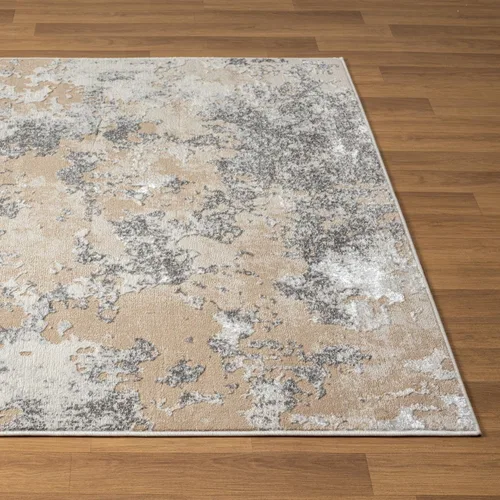 Vista 3 de LUXE WEAVERS Alfombra abstracta moderna de textura alta y baja, beige, 5 x 7 pies