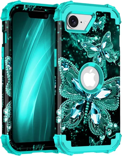 Vista 87 de Miqala Funda para iPhone 12, iPhone 12 Pro, que brilla en la oscuridad, tres capas, resistente a los golpes, protección de plástico duro + funda