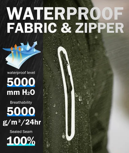 Vista 2 de Traje de lluvia de golf impermeable para hombre, equipo de lluvia, chaqueta y pantalón para exteriores, ligero, impermeable con capucha Pantalones