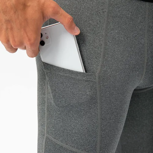 Vista 39 de Pantalones de compresión de 3/4 de una pierna para hombre, mallas de baloncesto atléticas para correr, leggings deportivos de capa base capri