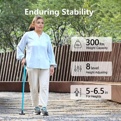 Vista 4 de Rehaescort - Bastón para caminar para hombres y mujeres - Plegable, ajustable, liviano, bastones para equilibrio de personas mayores, se sostiene