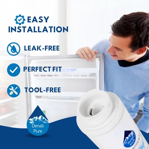 Vista 6 de Paquete de 2 filtros de agua de repuesto para refrigerador Whirlpool GI5FSAXVY00, compatible con el cartucho de filtro de agua para refrigerador