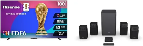 Vista 30 de Hisense 43" Serie E6 Cinema Hi-QLED 4K UHD Smart Fire TV (43E6QF, modelo 2025) - Sensor de luz AI, Dolby Vision · Atmos, control remoto por voz