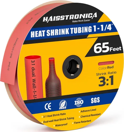 Vista 22 de haisstronica Tubo termorretráctil 3:1, relación de encogimiento, tubo termorretráctil de grado marino forrado con adhesivo para el hogar, automoción