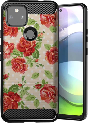 Vista 8 de CasesOnDeck - Funda compatible con Google Pixel 5A (2021) / Pixel 5A 5G] cubierta de parachoques de TPU suave con textura de fibra de carbono