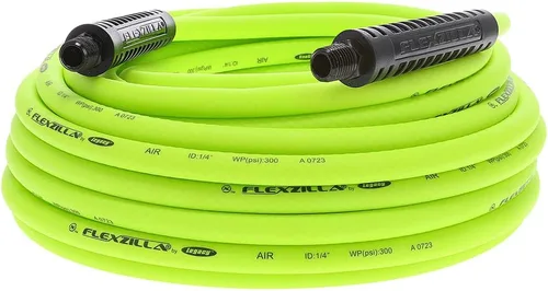 Vista 10 de Flexzilla - Manguera de aire, 3/8 pulgadas x 6,1 metros, conexiones MNPT de 3/8 pulgadas, resistente, ligera, híbrida, ZillaGreen - HFZ1425YW2