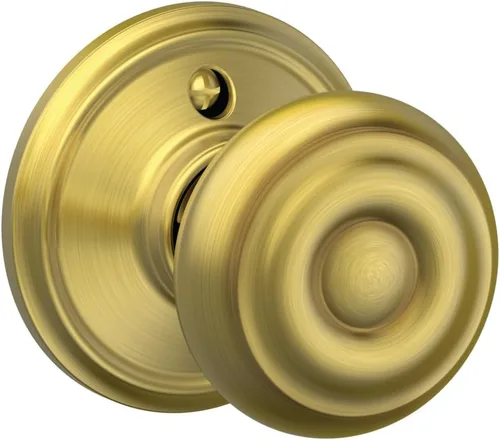 Vista 48 de SCHLAGE F10 GEO 716 Pomo de Puerta Georgiano, Cerradura de Paso para Pasillo y Armario, Bronce Envejecido (Paquete de 4)