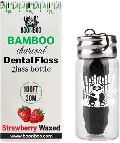 Vista 9 de BOONBOO Hilo dental, hilo tejido de carbón de bambú, plátano