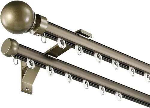 Vista 8 de Ceiling Mounted Double Track Curtain Rail, 3 6 9 ft Curtain Rail Track System for Smooth Ceiling or Wall Silent Heavy Aluminum Duty Curtain Track