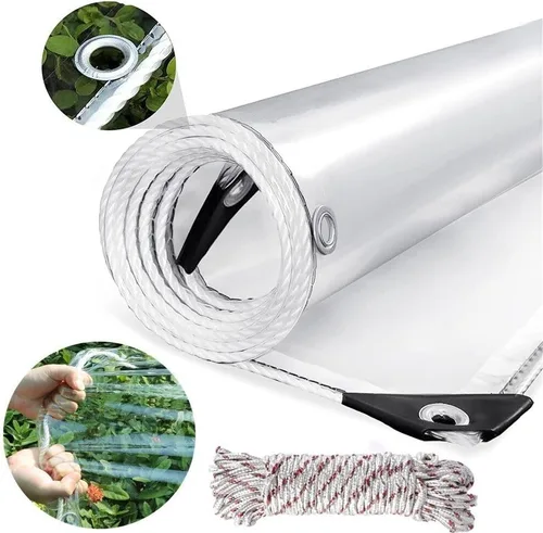 Vista 8 de Lona de PVC transparente, resistente al agua, con ojales (3.3 x 4.9 pies (3.3 x 4.9 ft))