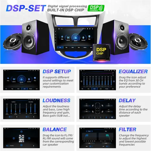 Vista 4 de Pantalla táctil Android compatible con Carplay Android Auto, radio de coche, estéreo, Bluetooth, navegación, reproductor multimedia, GPS, WiFi