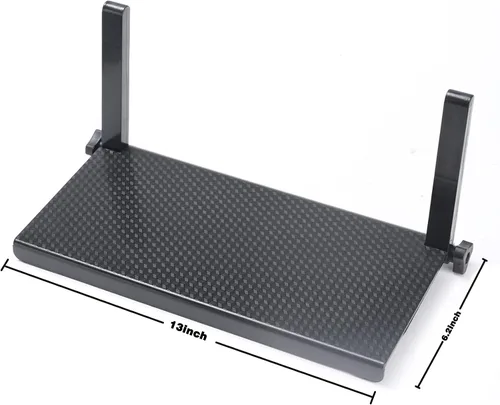 Vista 2 de Estantes flotantes para pared debajo del estante de TV para montaje en pared, estante superior de TV para caja de cable, estante para TV y DVD