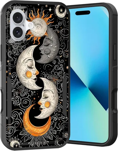 Vista 191 de Funda para iPhone Air, doble capa híbrida resistente resistente a prueba de golpes de policarbonato duro + funda protectora de silicona suave