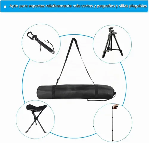 Vista 4 de PATIKIL Bolsa para trípode de 28 pulgadas, bolsa de transporte plegable de nailon con correa para el hombro para viajes al aire libre, campamento