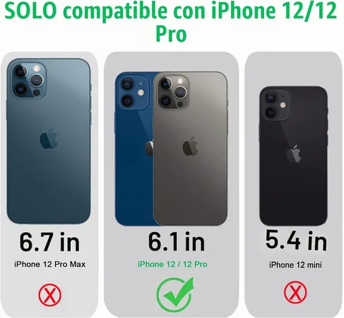 Vista 2 de JJGoo Compatible con iPhone 12 y 12 Pro funda transparente, transparente a prueba de golpes, delgada, antiarañazos, carcasa protectora trasera