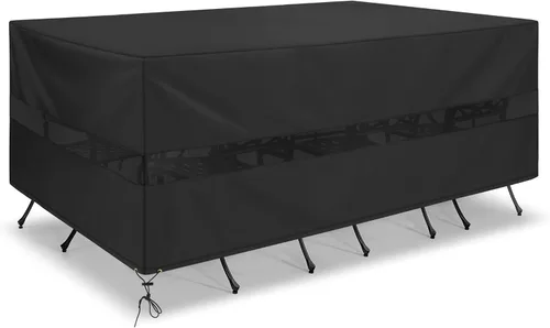 Vista 9 de SunPatio Bistro - Juego de funda impermeable, para patio al aire libre, juego de muebles de 3 piezas con ventilación de aire, resistente a los rayos