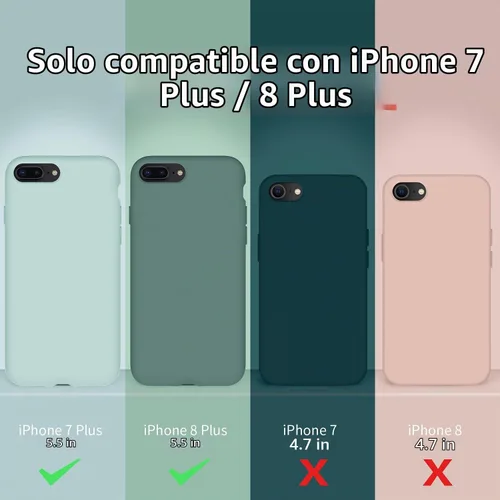Vista 6 de Cordking Funda diseñada para iPhone 8 Plus, diseñada para iPhone 7 Plus, funda de teléfono de silicona ultra delgada a prueba de golpes