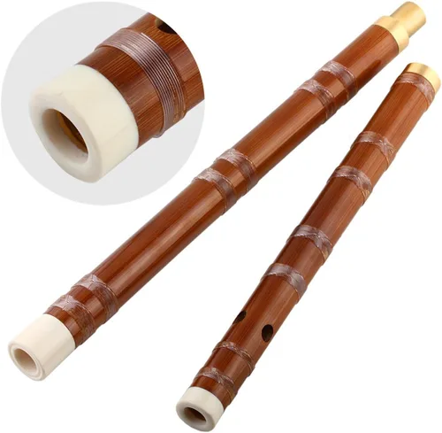 Vista 4 de Instrumento musical chino hecho a mano tradicional flauta de bambú Dizi en clave D 1 unids