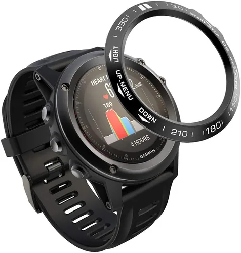 Vista 10 de REYDA Bisel de reloj compatible con Garmin Fenix 3/Fenix 3 HR Bisel Ring, acero inoxidable bisel Loop cubierta adhesiva resistente a los arañazos
