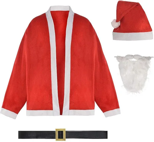 Vista 2 de Amscan Disfraz de Papá Noel para adultos estándar con accesorios incluidos