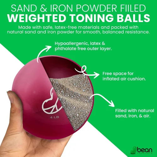 Vista 3 de Bean Products Bolas con peso - 2-6 libras - Varios colores 4 libras-par