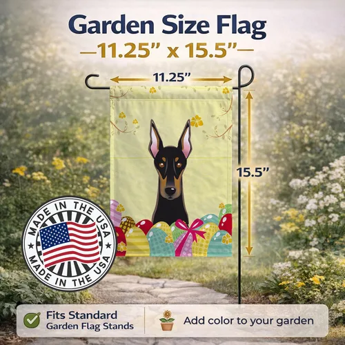 Vista 859 de Caroline's Treasures BB1923GF Bandera decorativa para jardín con diseño de Border Collie, para caza de huevos de Pascua, para jardín, jardín, patio