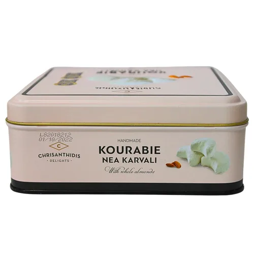 Vista 3 de Galletas griegas hechas a mano (Kourabie) con almendras enteras 450g/15.8oz