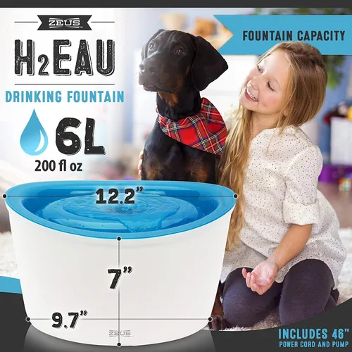 Vista 4 de Fuente de agua para perros, diseño fresco y claro, de Dogit, Blanco Fuente de agua potable grande con filtro purificador
