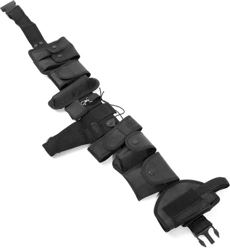 Vista 3 de Equipo de ejecución modular con para guardia, oficial de policía, negro, cinturón de nylon táctico 600 para el aire libre, deportes extremos