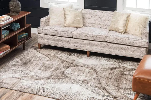 Vista 2 de Unique Loom Sofia Collection - Alfombra de área Albert (2' 2" x 3' 1" Rectángulo, Marrón/Marfil)