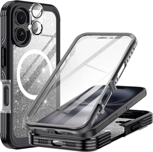 Vista 54 de Hekodonk Funda para iPhone 15 Pro Max, compatible con Magsafe [protector de pantalla de vidrio templado integrado y protección de lente de cámara]