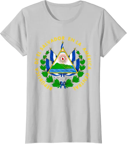 Vista 22 de Camiseta con diseño de emblema de la bandera de El Salvador