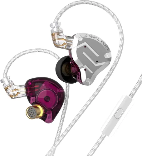 Vista 10 de KZ ZS10 Pro Monitor In Ear, Auriculares IEM, Auriculares para Juegos con Drivers 4BA y 1DD, Auriculares KZ HiFi IEM ZS10 Mejorados con Cable OFC