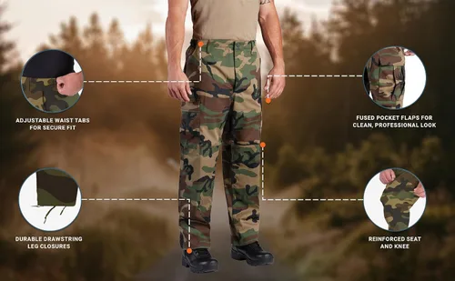 Vista 6 de F521038 Propper BDU - Bragueta con botón para pantalones, Battle Rip 6535 Ripstop