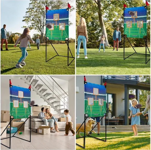 Vista 6 de GOODLYSPORTS Juego de lanzamiento de fútbol americano con 4 pelotas inflables + diana de lanzamiento de 66" - práctica de diana de fútbol americano