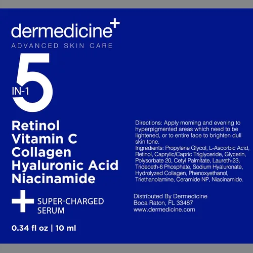 Vista 3 de Potente suero facial 5 en 1 con retinol, vitamina C, colágeno, ácido hialurónico, niacinamida. Puede ayudar a mejorar la apariencia de las líneas