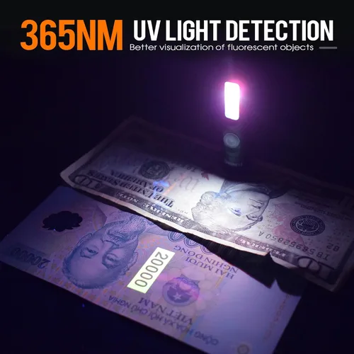 Vista 7 de Llavero recargable S15Pro y S12Pro, mini linterna de 750 lúmenes, linterna de bolsillo EDC, luz COB con imán de cola de iluminación 365nmUV-11