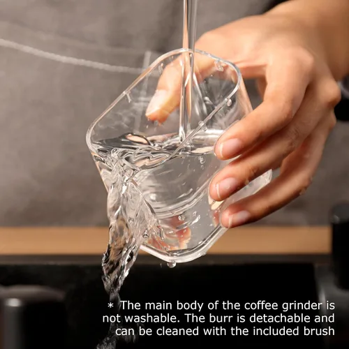 Vista 7 de VEVOK CHEF Molinillo de café eléctrico portátil, molinillo de grano de café cónica ajustable, molinillo de un botón con recargable por USB, parada