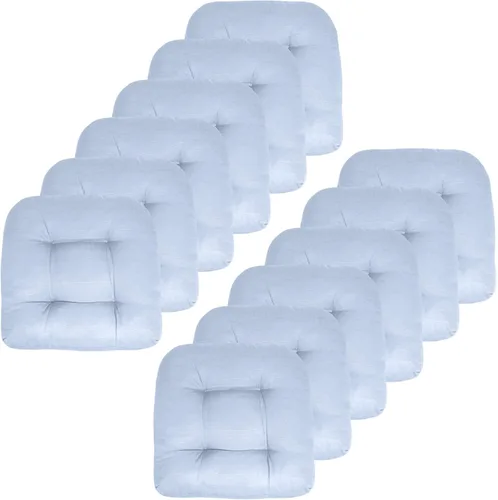 Vista 49 de Sweet Home Collection - Cojines para silla de patio y exterior, almohadillas prémium con relleno grueso y cómodo de fibra, mechones, 19 x 19 Negro