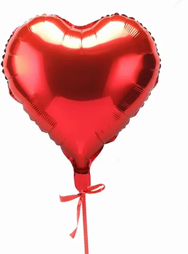 Vista 3 de Globos de aluminio BinaryABC, globos de forma de corazón de helio en color rojo para San Valentín, bodas, cumpleaños y decoraciones de fiesta