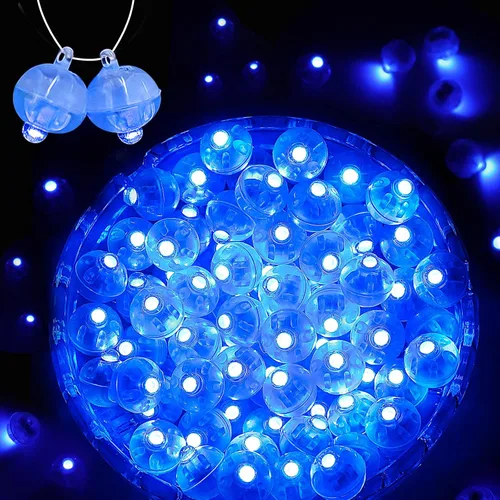 Vista 21 de 50 mini luces LED, globos de luz LED para decoraciones de fiesta, luces de fiesta de neón para linterna de papel, huevos de Pascua, fiesta de Rojo