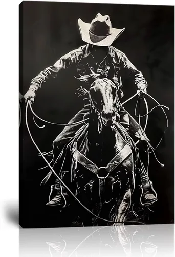 Vista 26 de Arte de pared de vaquero occidental Imágenes de mujeres vaquero Impresiones Póster de lienzo del suroeste Arte de decoración de pared occidental