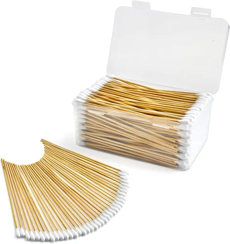 Vista 11 de 1000/500/400/200 PIEZAS Hisopos de Algodón de 6" - Hisopos de Algodón Resistentes Sin Pelusa con Mango de Bambú - Hisopo de Algodón Largo para 500