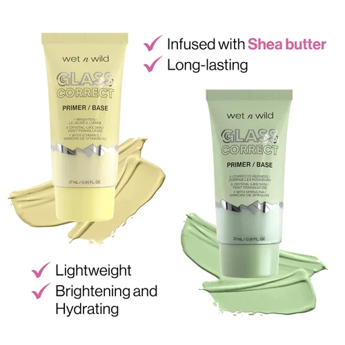 Vista 4 de wet n wild Prime Focus Glass Skin Correct Primer, acabado de cristal brillante, amarillo