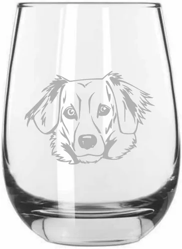 Vista 476 de Shar Pei (chino) - Vaso de vino sin tallo grabado para perro, 15.25 onzas