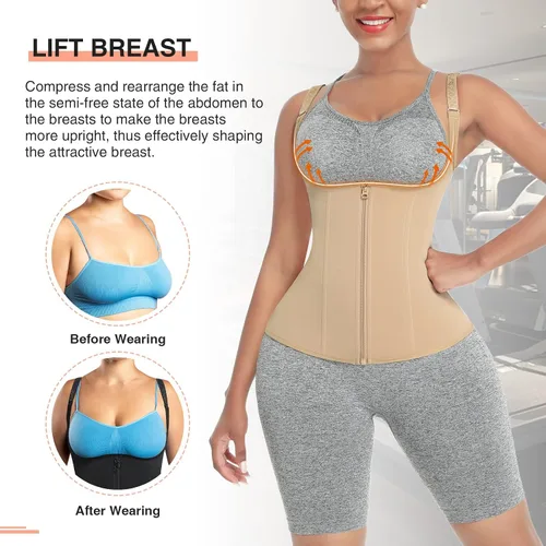 Vista 2 de FeelinGirl Waist Trainer for Women Corset Vest Body Shaper Cincher Trimmer Tank Top Sport Girdle with Steel Bones