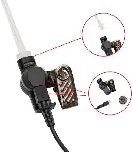 Vista 7 de Auriculares con micrófono PTT compatibles con Kenwood NX-200 NX-210 NX-300 NX-3300 TK-280 TK-290 NX5200 NX-5300-K2 P25 Walkie Talkie Radio